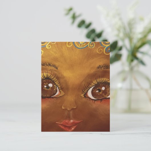 schatbruin meisje briefkaart (Staand voorkant)