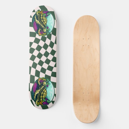 Schateboard Checkerboard Turtle Shell under Water Skateboard (Voorkant)