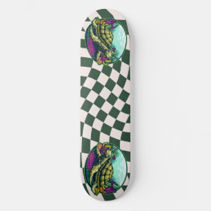 Schateboard Checkerboard Turtle Shell under Water Skateboard