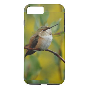 schatgroene Hummingbird gele achtergrond iPhone 8 Plus / 7 Plus Hoesje