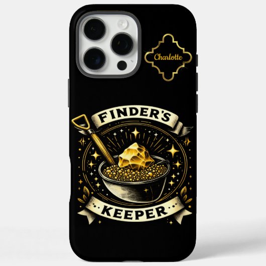 Schatjacht ontwerp met goud en schop Case-Mate iPhone case (Achterkant)