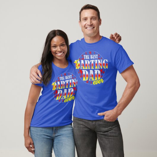 Schatje en pappie grappenmaakster dart pap t-shirt (Unisex)