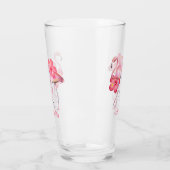 schatje flamingo voegt naam strand toe glas (Links)