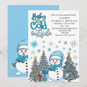 schatje het is koud buiten baby shower kaart (Voorkant / Achterkant)