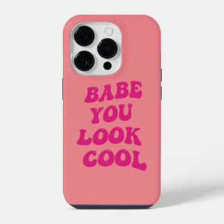 schatje je ziet er cool uit Pink Italian Modern Sc iPhone 14 Plus Hoesje