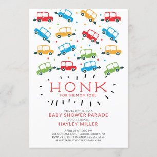 SCHATJE! Rijden door auto's Baby shower Invitation Kaart