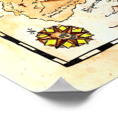 Schatkaart van het eiland Chance Poster (Hoek)