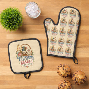 Schatmandsociteit Cottagecore Ovenwant & Pannenlap Set