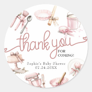 schattebout | Pink Girl Baby shower Dank je wel Ronde Sticker