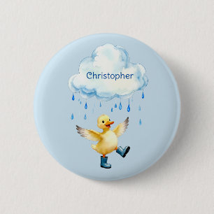 Schattelijk Eendje dat in de Regen Speelt Ronde Button 5,7 Cm