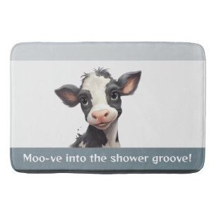 Schattelijk kalf Moo-ve in de shower groove Badmat