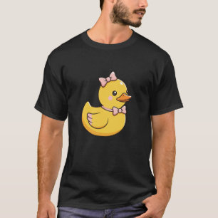 Schattelijke Gele Eend met Strikken Dames Kawaii B T-shirt