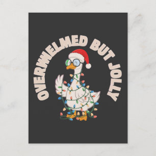 Schattelijke Kerstgans met Kerstmannenhoed Briefkaart