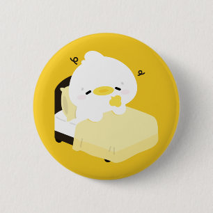 Schattelijke Vermoeide Eend Ronde Button 5,7 Cm