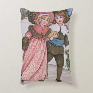Schatten van meisjes en jongens decoratief kussen