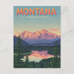 Schatten van Montana: Oude bergmeer uitzicht Briefkaart