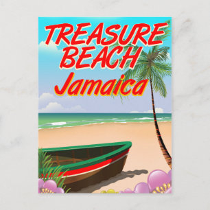 Schattenstrand Jamaica reisposter Briefkaart