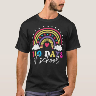 Schattig 100 dagen school regenboog kleurrijke kin t-shirt