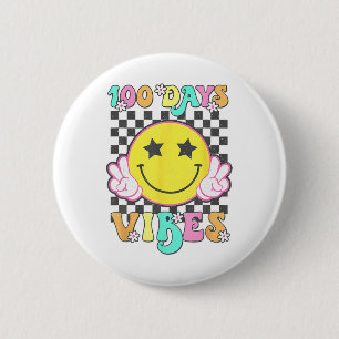 Schattig 100 dagen sfeer glimlach gezicht 100 dage ronde button 5,7 cm