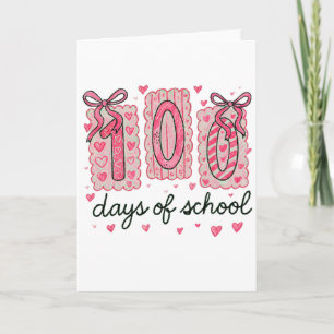 Schattig 100 dagen van school roze harten klasloka kaart