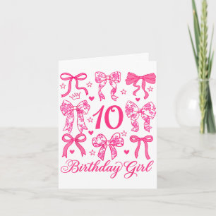 Schattig 10 verjaardag coquette strik 10e verjaard kaart