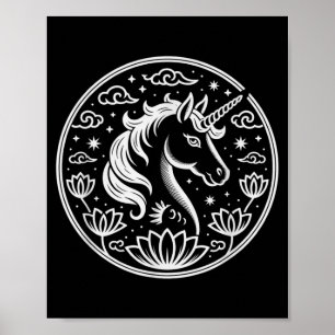 Schattig 2026 Eenhoorn Jaar Van Paard Maane Dame D Poster