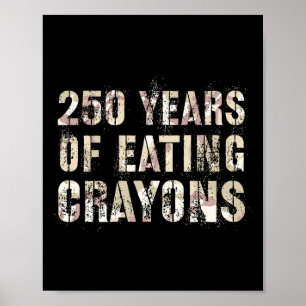 Schattig 250 jaar krijtjes etend Officiersteam Mil Poster