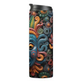 Schattig 3-D Tiki Masker Thermosbeker (Geroteerd rechts)