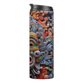 Schattig 3-D Tiki Masker Thermosbeker (Geroteerd rechts)