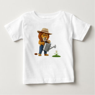 Schattig 3D Leeuw Tuinman Personage Water Bloem in