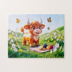 Schattig 3D Stier Dierenriem Picknick Legpuzzel