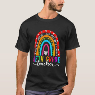 Schattig 5e klas leraar regenboog terug naar schoo t-shirt