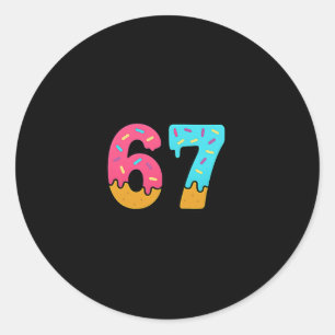 Schattig 67 Six Seven Ijs Drip Sport 78 Leuk Maso Ronde Sticker