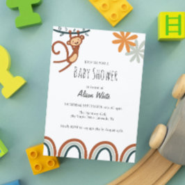 Schattig Aap Baby shower Kaart