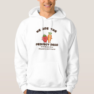 Schattig Aardbei- en Wortelpersonage-ontwerp Hoodie