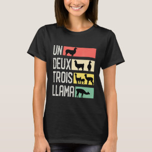 Schattig Abstract Un Deux Trois lama Franse grap T-shirt