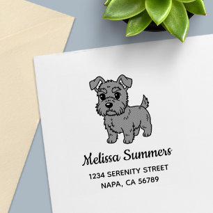 Schattig adres van een Schotse terriër hond Zelfinktende Stempel