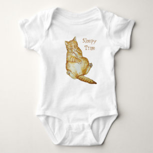 schattig afbeelding gemberkat slaapt als kitten romper