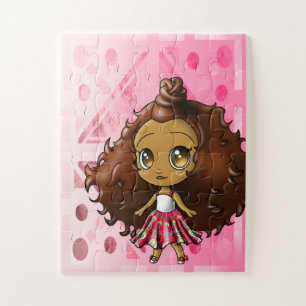 Schattig-Afrikaans-Amerikaans meisje Legpuzzel