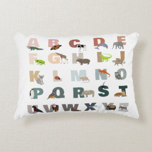 Schattig Alfabet ABC Dieren Accent Kussen