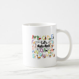Schattig alfabetontwerp voor muziekleraar mannen v koffiemok