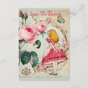 Schattig Alice in Wonderland Huwelijk Opslag Kaart