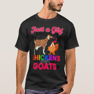 Schattig Alleen Een Meisje Dat Van Kippen Geiten B T-shirt