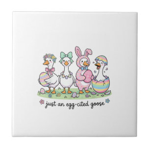 Schattig Alleen een Opgewonden Gans Pasen Dag Meis Tegeltje