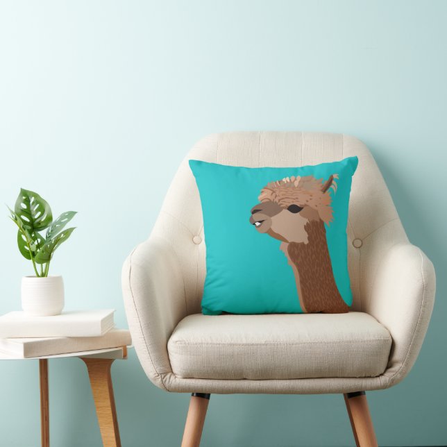 Schattig Alpaca Dier   Kussen (Stoel)