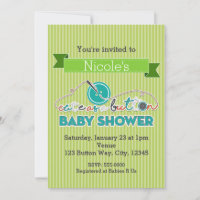 SCHATTIG ALS EEN KNOP Groene baby shower uitnodigi