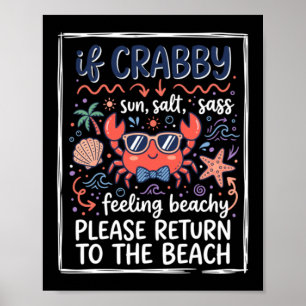 Schattig Als Kribbige Strandkrab Met Zonnebril En  Poster