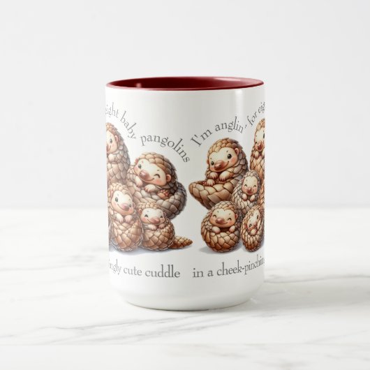 Schattig Anglin' voor 8 Schattigee Knuffelschubdie Mok (Midden)