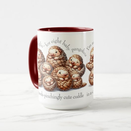 Schattig Anglin' voor 8 Schattigee Knuffelschubdie Mok (Voorkant links)