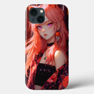 Schattig anime catgirl iPhone 13 hoesje